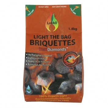 Эко-угольные брикеты в сгораемой упаковке (Light the Bag) 1.4 кг.